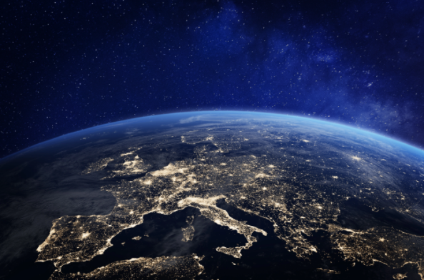 Europe map lights